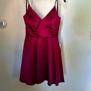 Maroon silk cocktail dress